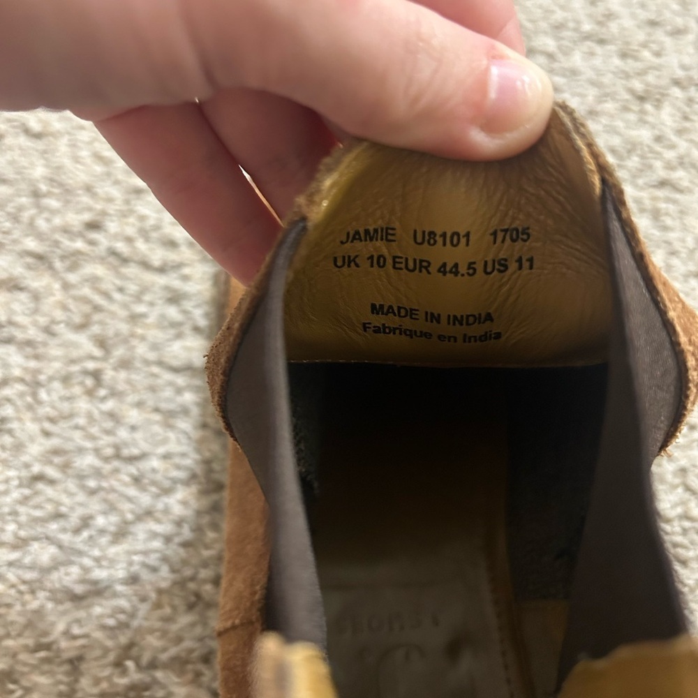 J. Brand Jamie Men's Chelsea Suede Ankle Boots Brown Slip On Wing Tip Elastic 11 - Picture 8 of 12